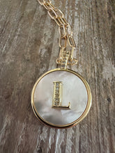 Mother of Pearl initial necklace
