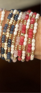 Gemstone and gold filled bracelets
