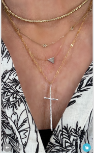 Gold Filled necklace with hammered cross