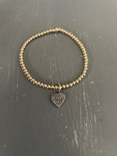 Pave diamond heart bracelet