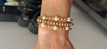 Gold filled Rice beads and pearl bracelet