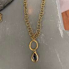 Antique gold crystal pendant necklace