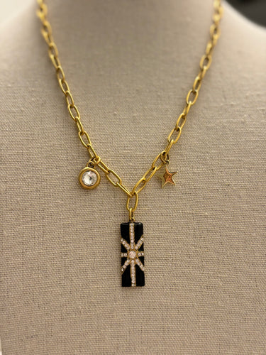 Rectangle star necklace