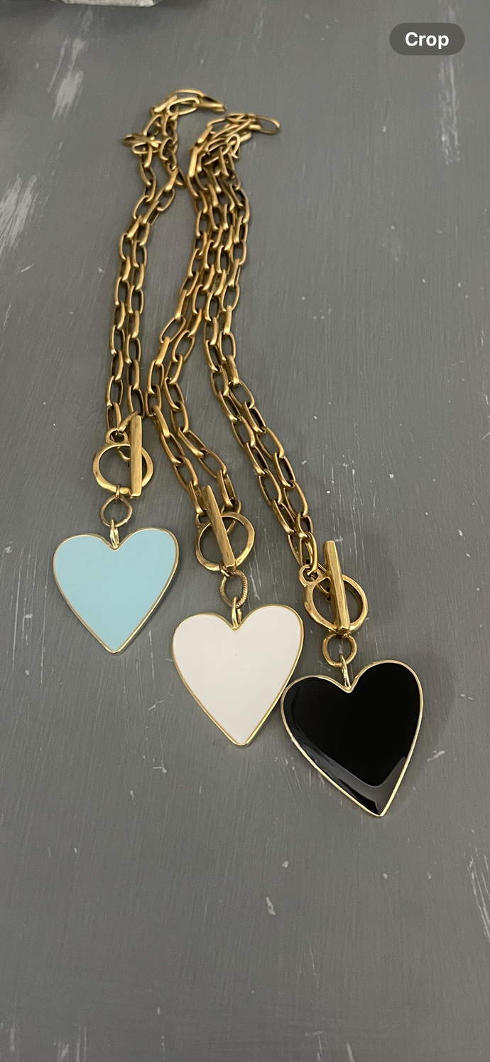 Heart enamel necklace