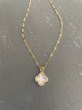 Mother of Pearl clover necklace