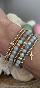 Amazonite and gold filled stack