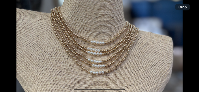 3mm gold filled necklace with pearls