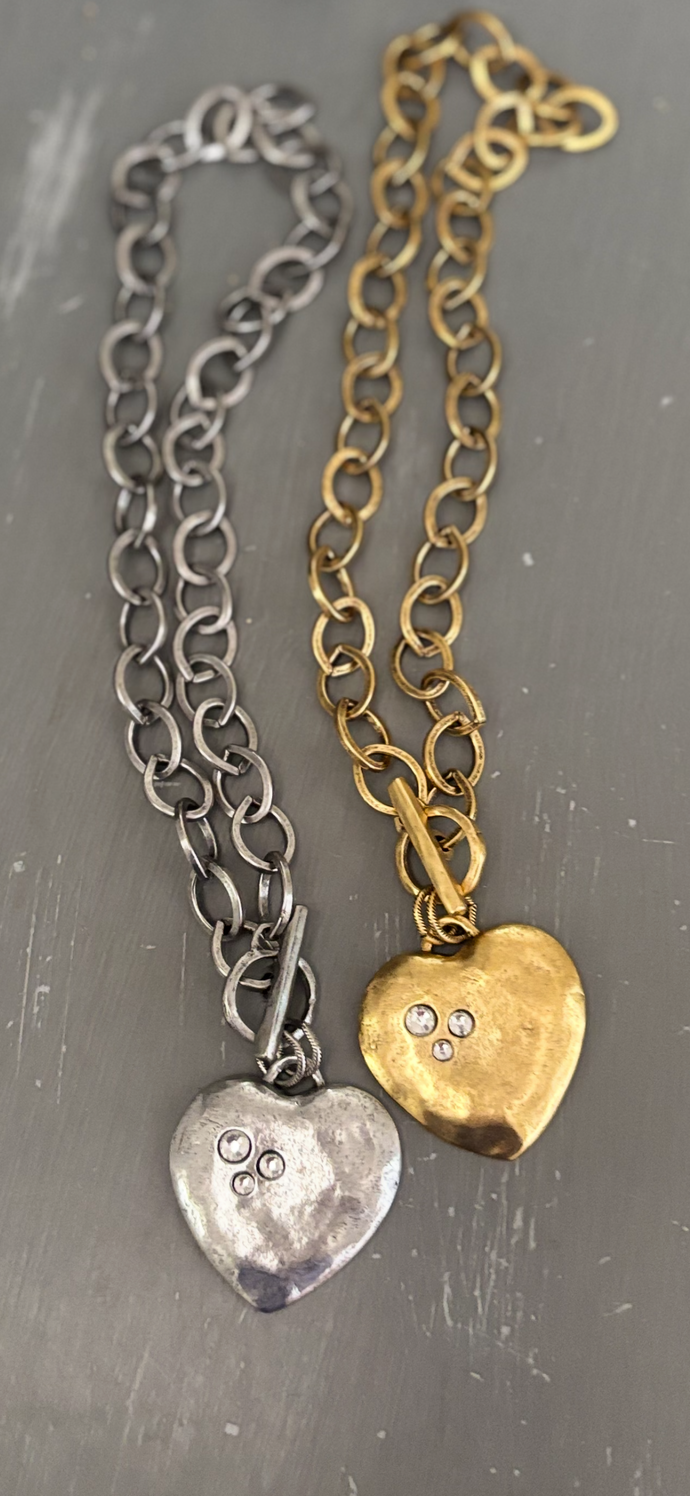 Large heart with rhinestones
