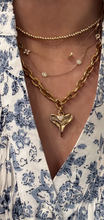 Heart Necklace w/ Etched chain