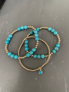 Turquoise bracelet trio