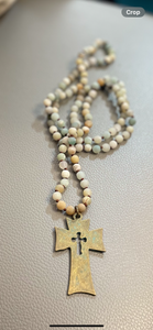 Amazonite necklace with cross