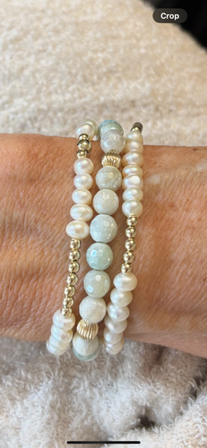 Pearl and Amazonite trio