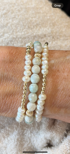 Pearl and Amazonite trio