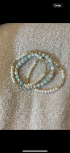 Pearl and Amazonite trio