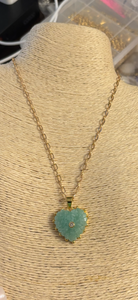 Hand carved gemstone necklace