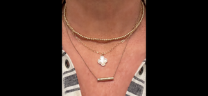 Mother of Pearl clover necklace