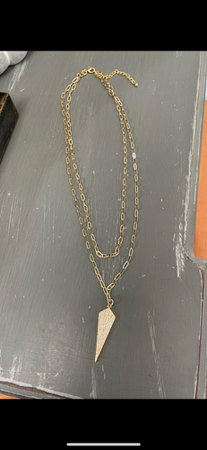 Pave CZ arrow necklace