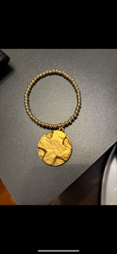 4mm gold filled bracelet w/ Lord's Prayer charm