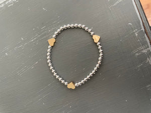 Sterling silver bracelet with hearts