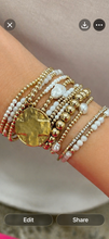 Lord’s Prayer charm bracelet with gold filled beads
