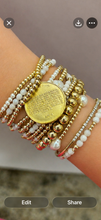 Lord’s Prayer charm bracelet with gold filled beads