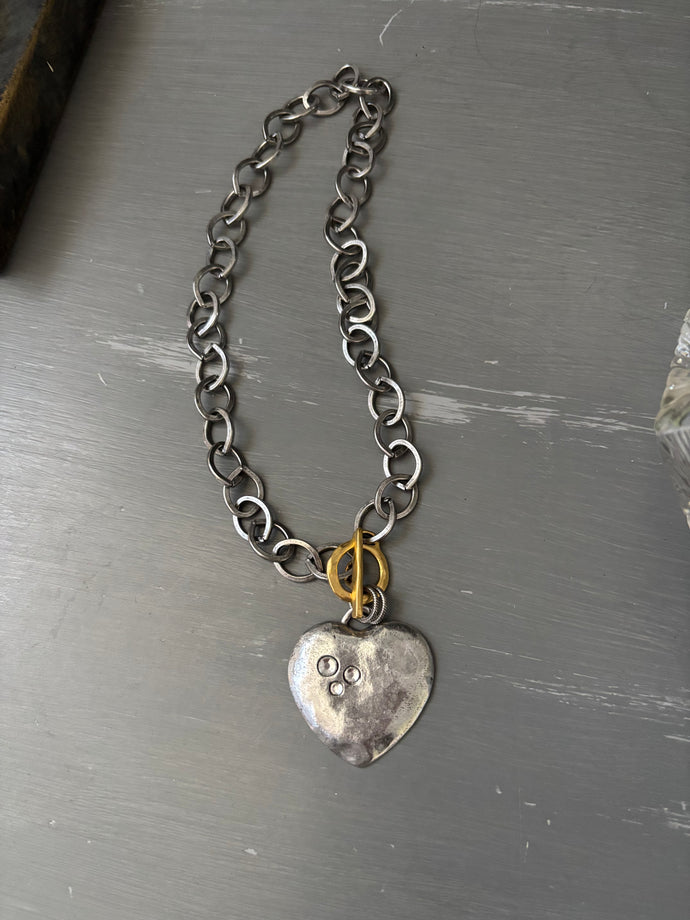Large heart with rhinestones