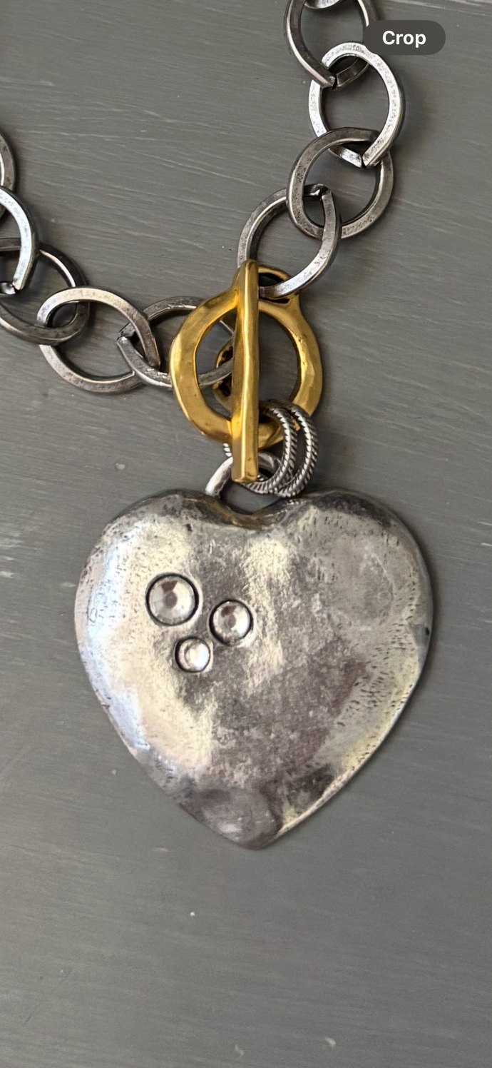 Large pendant with rhinestones necklace