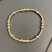3mm gold filled beaded bracelet w/ 16 6mm beads