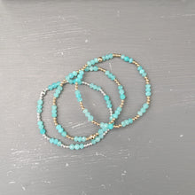 2.5 mm gold filled and gemstone beads bracelet