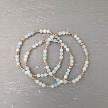 2.5 mm gold filled and gemstone beads bracelet
