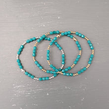 2.5 mm gold filled and gemstone beads bracelet