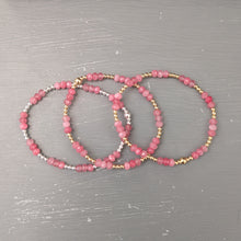 2.5 mm gold filled and gemstone beads bracelet