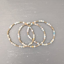 2.5 mm gold filled and gemstone beads bracelet