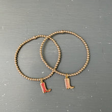 3mm gold filled bracelet w/ cowboy boot charm