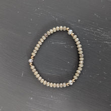Gemstone bracelet w/ 3 pearls and gold filled beads