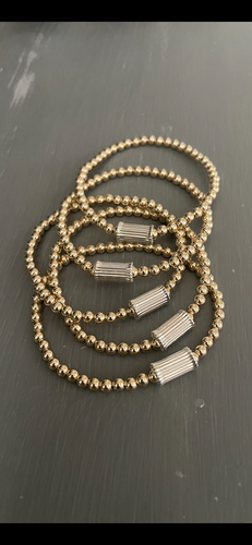 4mm gold filled bracelet w/ sterling silver tube