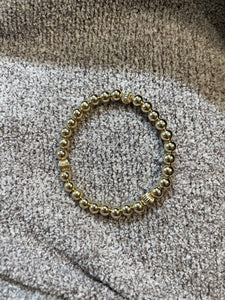 6mm gold filled bracelet with corrugated beads