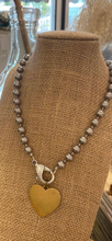 Stainless Steel ball necklace with heart