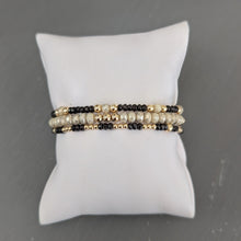 Cream and black gemstone trio stack