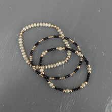 Cream and black gemstone trio stack