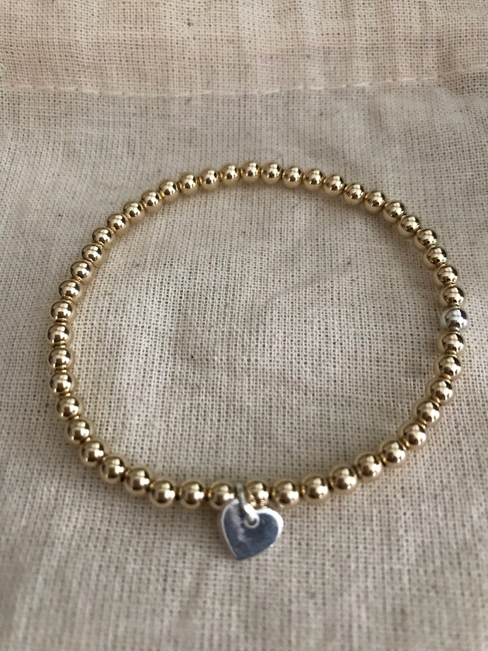 Gold Filled bracelet with tiny heart - 4mm