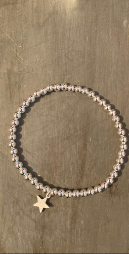 Sterling Silver Bracelet with Sterling Silver Star Charm