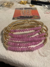 Pink Jade and gold filled bracelet