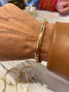 Large gold filled tube bar bracelet