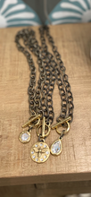 Antique bronze toggle necklace