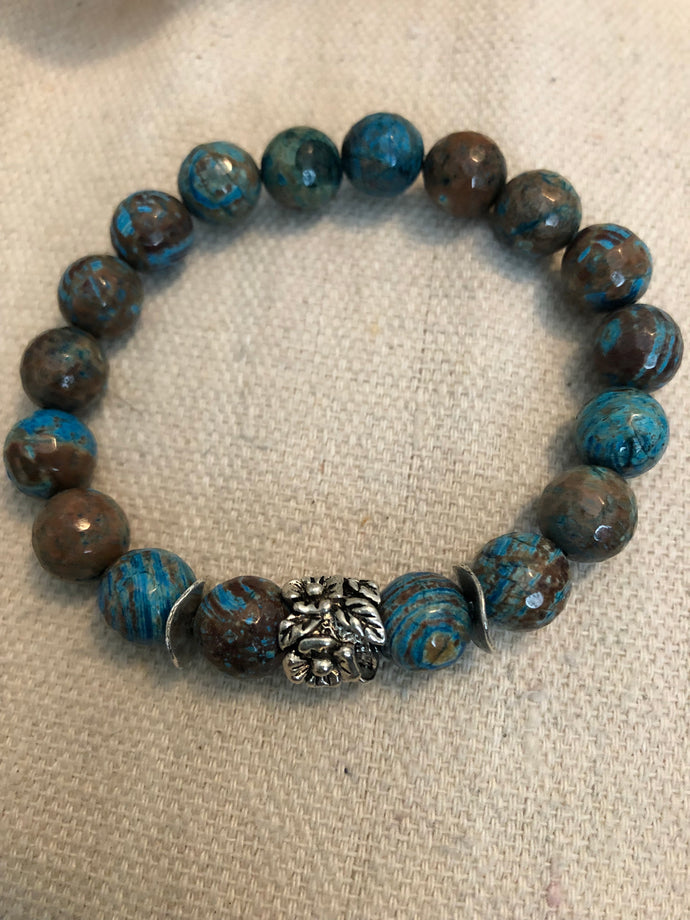 Brown Turquoise beads with silver