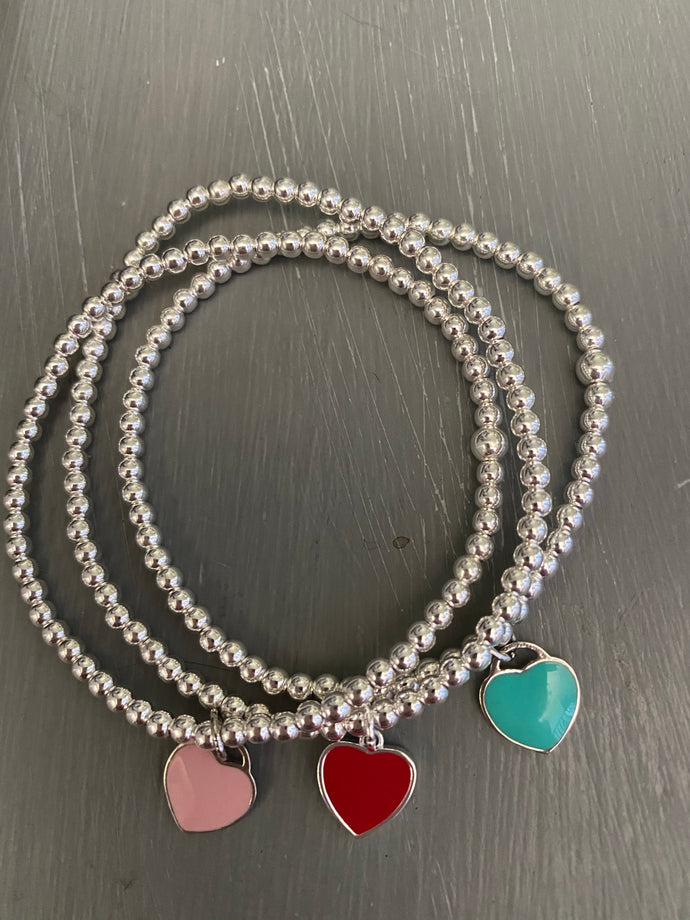 Sterling silver bracelet with heart