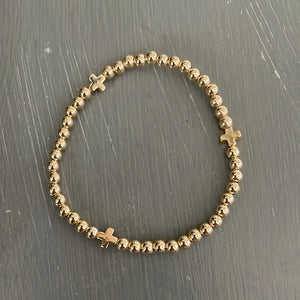 Gold filled bracelet with crosses