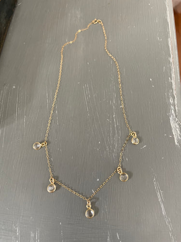 Crystal Quartz drop charm necklace