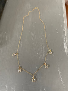 Crystal Quartz drop charm necklace